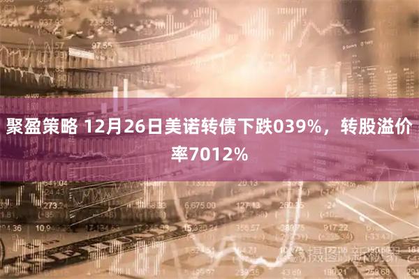聚盈策略 12月26日美诺转债下跌039%，转股溢价率7012%