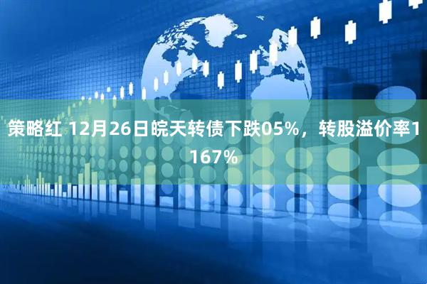 策略红 12月26日皖天转债下跌05%，转股溢价率1167%