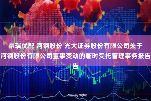 豪瑞优配 河钢股份 光大证券股份有限公司关于河钢股份有限公司董事变动的临时受托管理事务报告